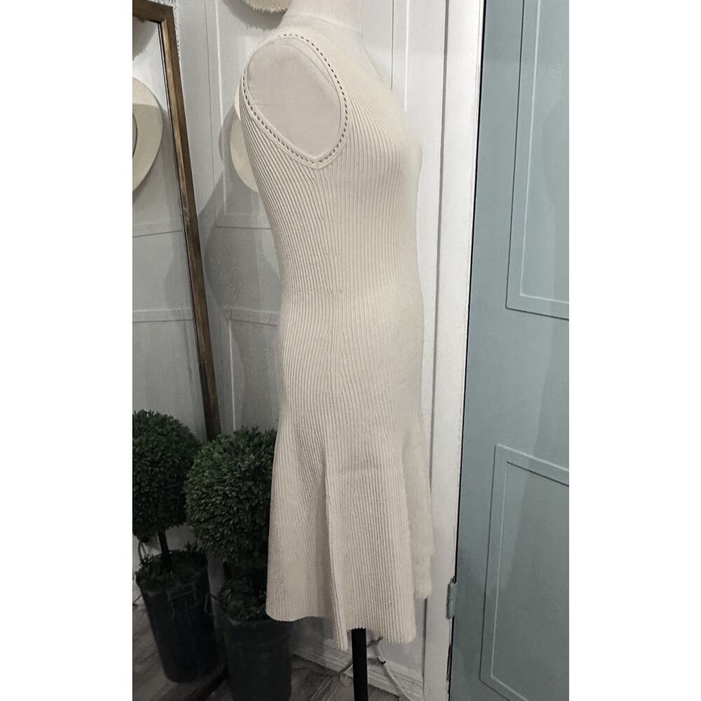 GUCCI A Line Ribbed Sweater Set Sleeveless Dress Size XS Beige - Picture 4 of 13